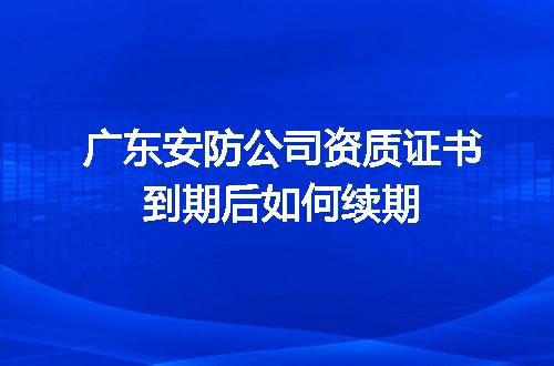 廣東安防公司資質(zhì)證書(shū)到期續(xù)期全攻略 安全技術(shù)防范系統(tǒng)設(shè)計(jì)施工服務(wù)